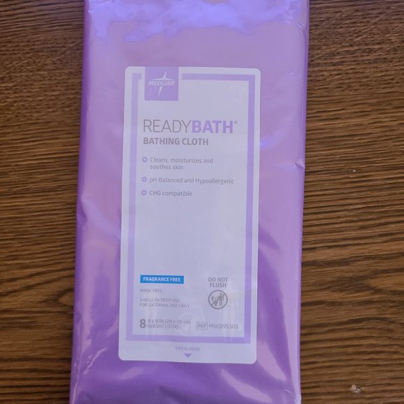 3 Pack Medline ReadyBath 8 Disposable Bathing Cloths For Personal Care! - Picture 2 of 9